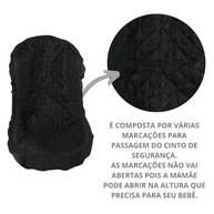 Capa Protetora Acolchoada para Cadeirinha de Bebê (Menino/Menina) com Protetor de Cinto - 3 Peças (Preto) - imagem 5