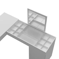 Escrivaninha com Penteadeira de Canto Star Branca – Design Moderno com Espelho e Acabamento Premium - imagem 5
