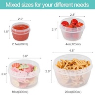 Pacote com 4 Recipientes de Alimentos Empilháveis com Tampas à Prova de Vazamento - Sem BPA, Ideal para Molhos e Lanches - imagem 4