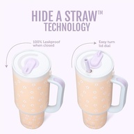 Ello Copo Oasis 680g com Canudo Retrátil – Isolado, à Prova de Vazamento e Ideal para Manter Bebidas Frias por Até 24h - imagem 4