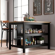 Ilha de Cozinha Ditália com 2 Prateleiras – Apoio Moderno e Organização Inteligente - imagem 2
