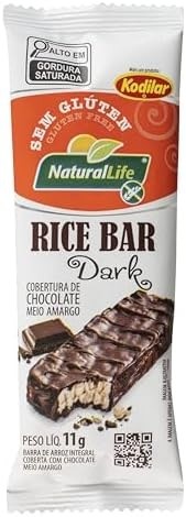 Rice Bar Natural Life - Dark com Cobertura de Chocolate Meio Amargo - Sem Glúten - 11g - imagem 1
