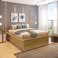 Cama de Casal com 4 Gavetas Gades Yescasa Freijó - Design Moderno e Espaço Extra - imagem 2
