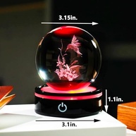 Estatueta de Beija-Flor 3D em Cristal K9 com Base LED Colorida - Decoração Moderna e Iluminação Ambiente - imagem 5