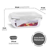 House Organizer Kit - 10 Potes de Vidro com Tampa Hermética 370ml - Branco - imagem 4