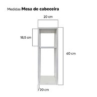 Kit com 2 Mesas de Cabeceira Brancas para Cama de Solteiro - Ideal para Quarto e Sala - imagem 4