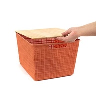 Oikos - Caixa Organizadora 18L com Tampa de Bambu Terracota - Organize com Estilo e Praticidade - imagem 4