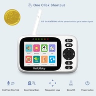 HelloBaby Monitor de Bebê com Tela IPS 3,2" | Controle Remoto Panorâmico, Visão Noturna Infravermelha e Conexão Sem Fio até 305m - imagem 3