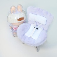 Assento de Carro Labubu: Cadeira Pelúcia Macia com Suporte para Mesa | Decoração Fã Labubu (Roxo Claro) - imagem 3