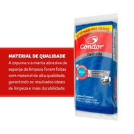 Condor Esponja de Limpeza Delicada com Alta Durabilidade - 3 Unidades Eficazes Contra Vírus e Bactérias - imagem 5