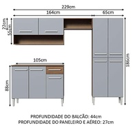 Cozinha Compacta Madesa Emilly Pop com Armário e Balcão - Rustic/Cinza | Design Moderno e Funcional - imagem 3
