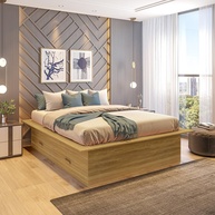 Cama de Casal com 4 Gavetas Gades Yescasa Freijó - Design Moderno e Espaço Extra - imagem 1