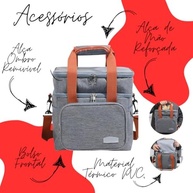 Bolsa Térmica Dobrável 14L com Alça de Ombro - Ideal para Marmita, Lancheira e Academia (Preta) - imagem 5