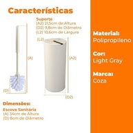 Escova Sanitária com Suporte Automático Serene Bege - Higiene Prática e Elegante - imagem 4