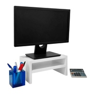 Base Suporte para Monitor em Madeira Branca - Organize sua Mesa com Estilo e Conforto - imagem 1