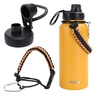Garrafa Térmica 1000ml Aço Inox - Isolamento Quente e Frio com Alça (Laranja) - imagem 1