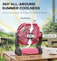 Ventilador de Acampamento 2 em 1 com Lanterna LED e Bateria 30.000 mAh - Ideal para Piqueniques, Pesca e Emergências - imagem 3