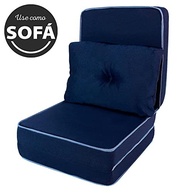 Puff Colchonete Dobrável 3 em 1 com Travesseiro | Sofá Cama Solteiro em Espuma D33 - imagem 4