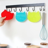Esponja de Silicone em Forma de Gato - Azul (Pacote com 2) | Multiuso para Cozinha, Banheiro e Maquiagem | Segura, Sustentável e Livre de BPA - imagem 5