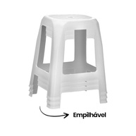 Conjunto com 3 Banquetas Brancas Modernas - Design Ergonômico e Empilhável - imagem 5