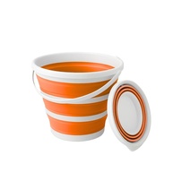 Balde Retrátil 5L em Silicone com Alça Ergonômica - Dobrável, Multiuso e Portátil para Casa, Praia e Viagem (Laranja) - imagem 1