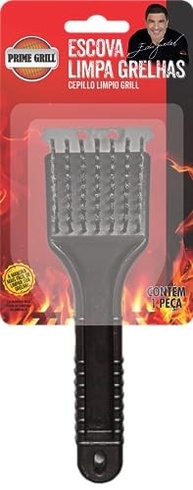 Escova Limpa Grelhas Prime Grill - Cerdas de Aço com Espátula para Limpeza Profunda - imagem 2