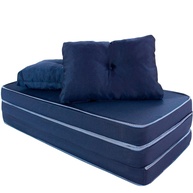 Puff Colchonete Dobrável 3 em 1 com Travesseiros - Sofá Cama Confortável em Espuma D33 - imagem 1