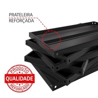 Estante de Aço com 6 Bandejas Preta - 40cm | Resistente e Moderna - imagem 5
