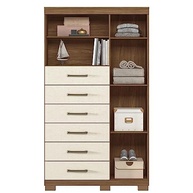 Cômoda 6 Gavetas com 1 Porta e 2 Nichos - Design Jatobá/Areia para Organizar com Estilo - imagem 5