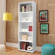 Estante Livreiro com 5 Nichos Branco MULTY - Organize com Estilo e Praticidade - imagem 1
