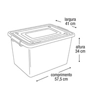 Organizadora Arqplast 56L com Tampa Preta e Trava Prata - Espaço Otimizado com Estilo - imagem 4