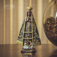 Imagem de Nossa Senhora Aparecida em Resina Importada 30cm - Decoração Sagrada com Detalhes Exclusivos - imagem 3