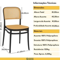 Kit com 4 Cadeiras de Jantar Roma - Design Moderno, Empilháveis e Fáceis de Limpar - imagem 3