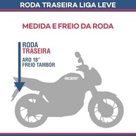 Roda Traseira Liga Leve Yamaha YBR Factor 125/150 Completa com Lona de Freio - imagem 5