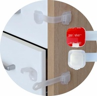 Kit 8 Trava Gaveta Armário Segurança Infantil Transparente - Proteja com Estilo - imagem 2