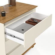 Mini Cômoda Criado Mudo Mesa de Cabeceira com 3 Gavetas em Madeira Off White | Design Moderno e Funcional - imagem 5