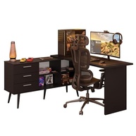 Escrivaninha Em L Mesa Gamer com 3 Gavetas - Design Moderno e Espaçoso para Home Office - imagem 4