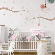 Adesivo de Parede Infantil Galhos e Pássaros Grande - Decore com Estilo e Segurança - imagem 2