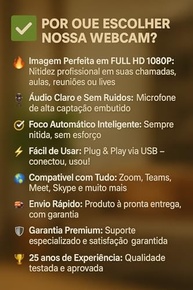 Webcam Premium Full HD 1080p com Microfone Integrado: Imagem e Som Perfeitos para Home Office e Reuniões Online - imagem 5