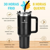 Copo Térmico Romantic Crown 1,18L com Canudo - Aço Inox 304, Tampa e Alça para Viagem - imagem 5