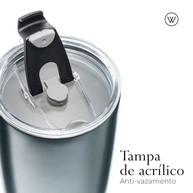 Copo Térmico WOLFF 600ml - Aço Inox com Parede Dupla e Tampa Verde - imagem 5