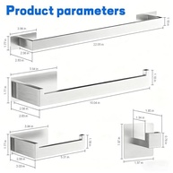Kit Banheiro em Aço Inox Prata Fosco 5 Peças - Conjunto Completo com Barra de Toalha 60cm - imagem 4