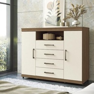 Cômoda Master 2P+4G+1Nicho com Rodízios Jatobá/Areia - Organize seu Quarto com Estilo - imagem 2