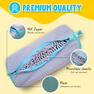 Bolsa Protetora para Lavar Sapatos - Malha Chenille com Zíper YKK | Protege Tênis na Lavadora e Secadora - imagem 4