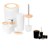 Conjunto para Banheiro Completo 6 Peças com Lixeira, Dispenser e Escova Sanitária Branco - imagem 2