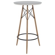 Mesa Alta Bistrô com Tampo de Vidro Temperado Redonda - Estilo Retrô para Área Gourmet, Varanda e Cozinha Pequena - imagem 4