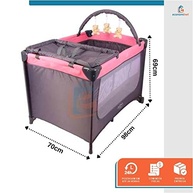 Berço Portátil Joly com Mosquiteiro, Barra de Brinquedos e Trocador - Rosa | Segurança, Conforto e Praticidade com INMETRO - imagem 3