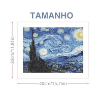 Kit Pintura de Diamantes Noite Estrelada Van Gogh 40x30cm - Arte 5D com Cristais Multifacetados - imagem 3