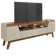 Rack Sala Florença para TV até 70" | Design Moderno em Madeira Off White com Pés Naturais - imagem 4