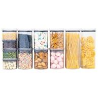 Kit 12 Potes Herméticos Acrílico Quadrado - Organize sua Cozinha com Estilo e Segurança - imagem 2